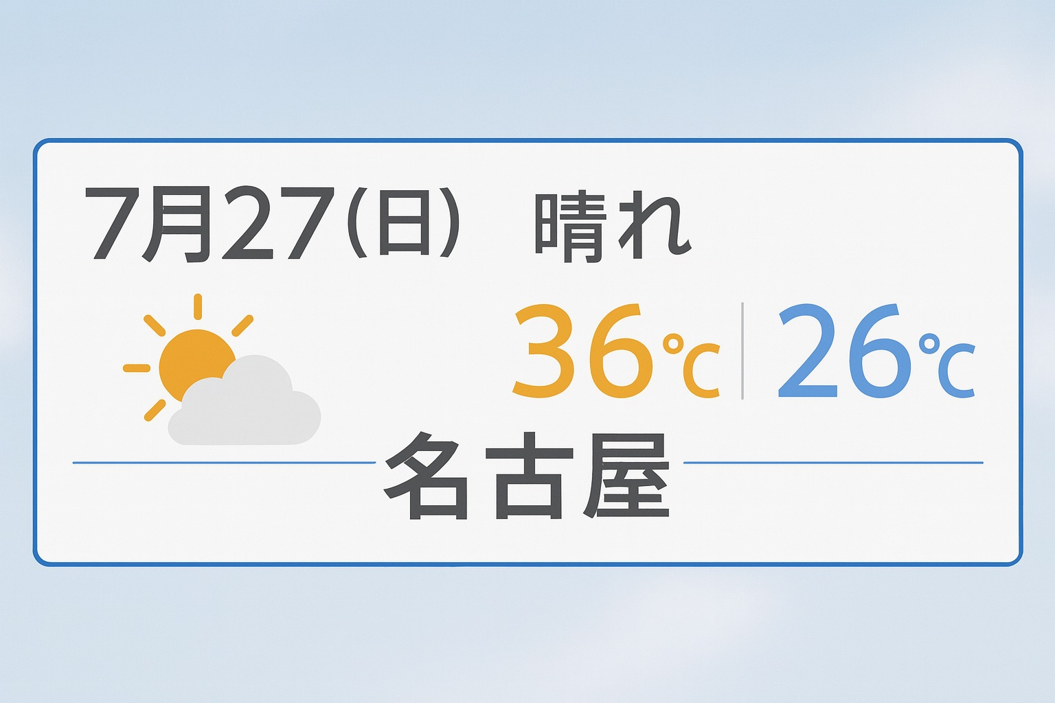 名古屋天気7/27