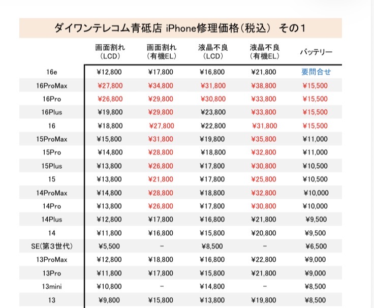 青砥店冬の変更点まとめ