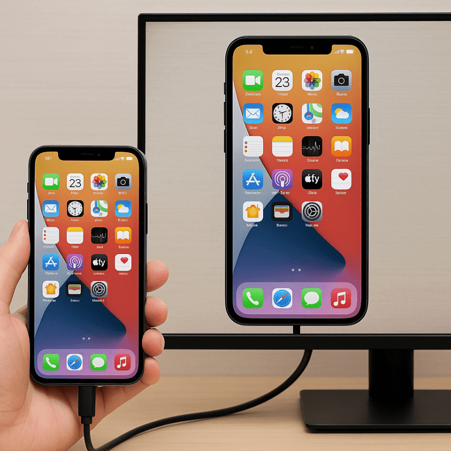 iPhone修理　岐阜｜iPhoneの画面をモニターに表示する方法