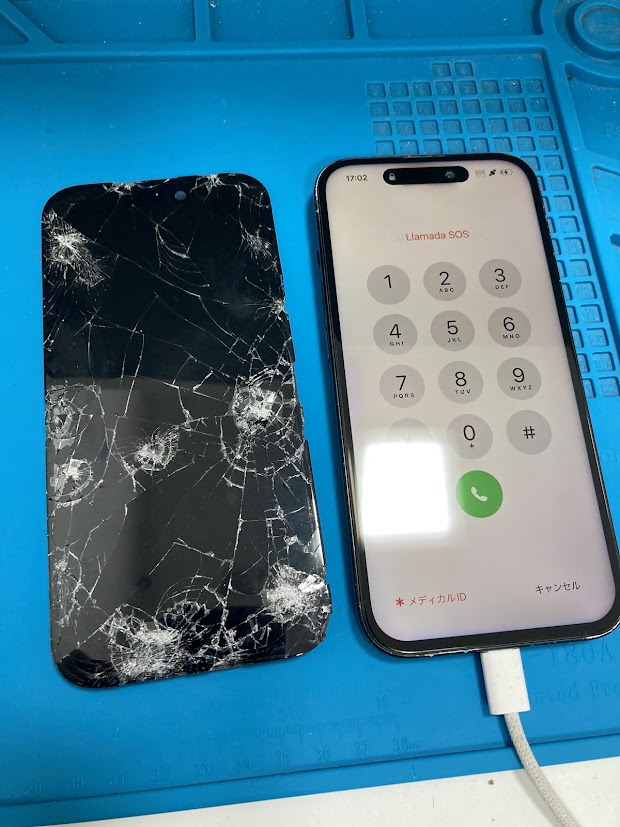 【梅田】車に轢かれたiPhone15も即日修理！データそのまま