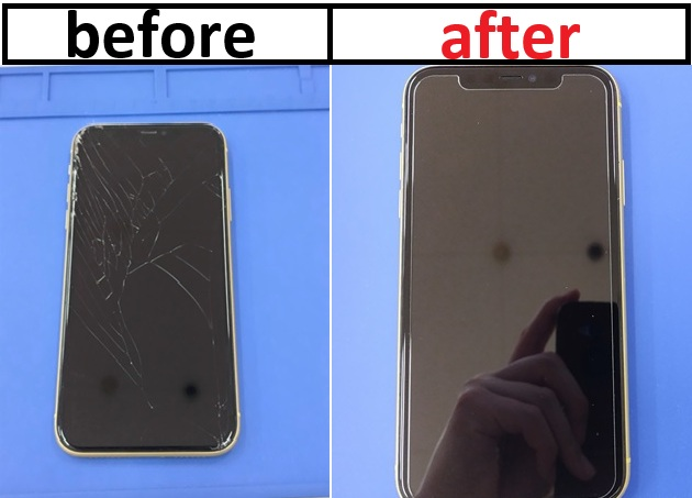 iPhone11の画面交換＋コーティング＆保護フィルム
