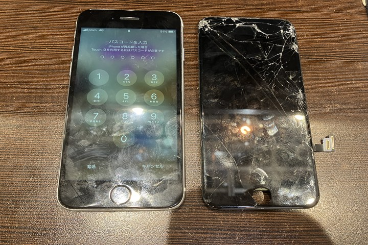 iPhoneSE2 画面破損 液晶破損 交換修理 ダイワンテレコム渋谷店 修理後