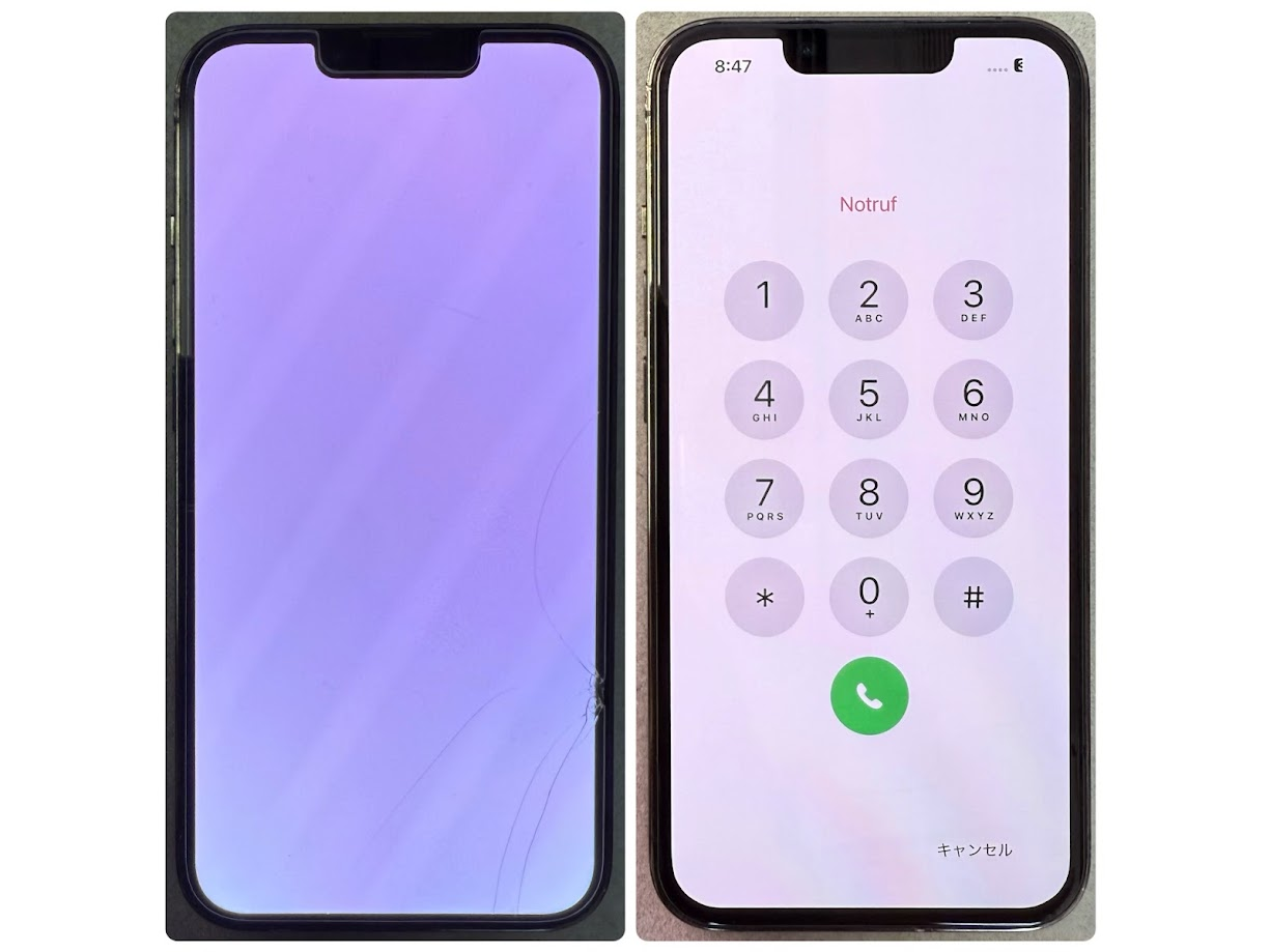 iPhone13Proの液晶が真っ白になる故障を修理しました
