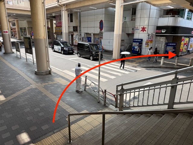 松戸駅から店舗までのルート2