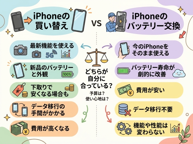 iPhoneは買い替え？バッテリー交換？料金から選び方を解説