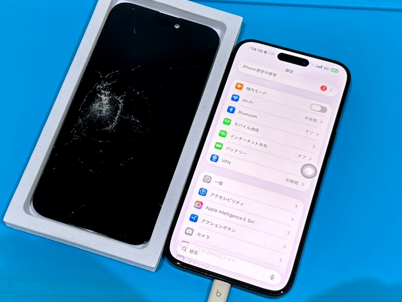 iPhone15ProMax　画面割れ