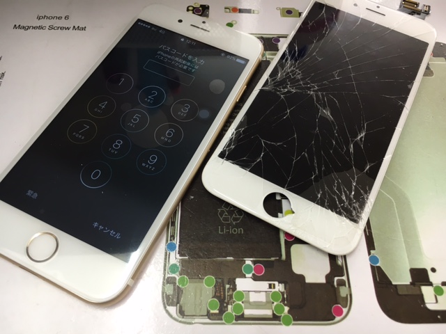 ガラス割れiPhone6修理報告！　～三原市明神町よりご来店～　(ダイワンテレコム福山店)