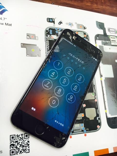 iPhone6Sガラス割れ修理交換 倉敷市児島よりご来店