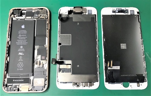 iPhone8のガラス割れ・画面割れ修理工程（写真多め）