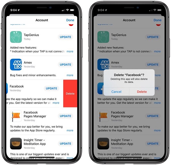 AppStoreから簡単にアプリの削除が可能に