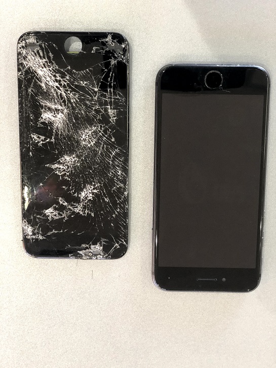 iphone　XR　画面　バキバキ
