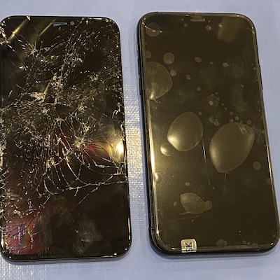 iPhoneXR ボロボロの画面も元どおり！