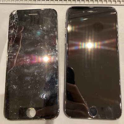 iPhone7 割れてしまった画面を修理！
