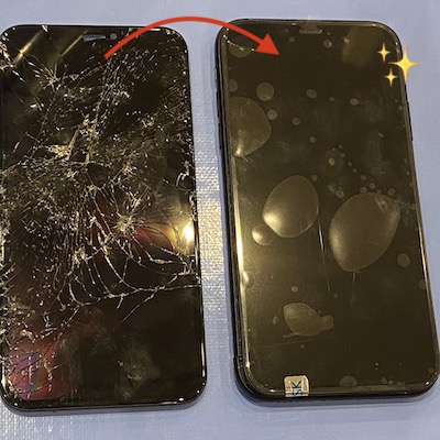 バキバキに割れても大丈夫iPhoneXR画面割れ修理