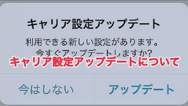 「キャリア設定アップデート」について