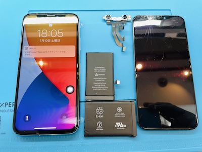 iPhoneXバッテリー交換/画面割れ/カメラ交換の同時３箇所修理