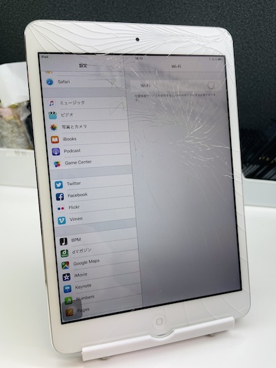 《名古屋市名東区》iPadmini1タッチパネル割れ修理