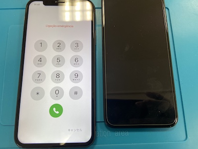 落として縦線が出たiPhoneX