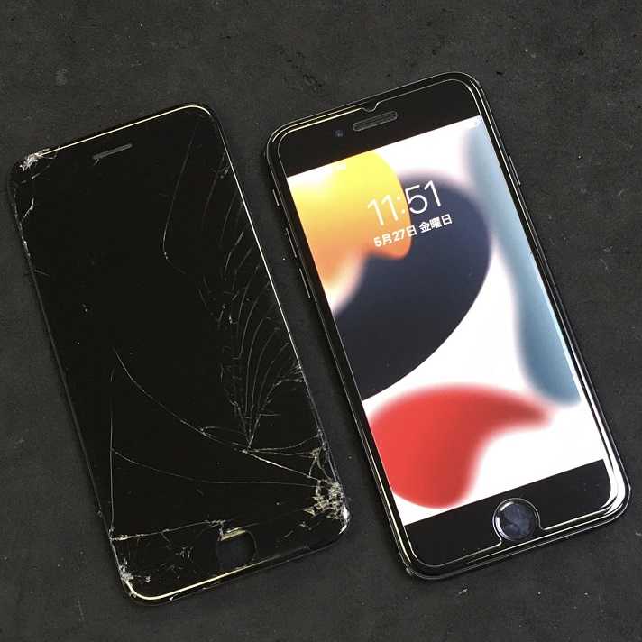 【iPhone 8】画面が割れて壊れたiPhoneの修理