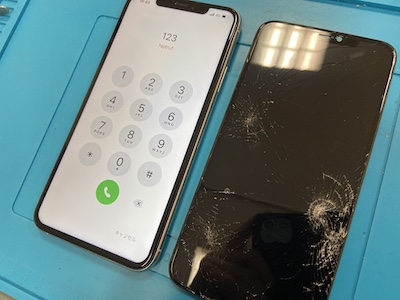 iPhoneXの画面割れ修理！