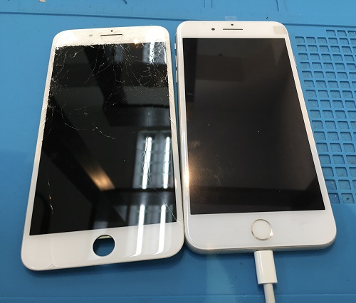  液晶割れの【iPhone8Plus】が30分で修理完了!