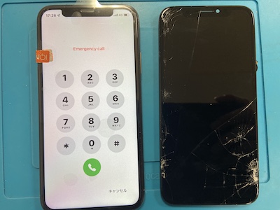 iPhoneXSの画面割れ修理！