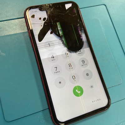 iPhoneXRので液晶漏れ【画面修理】
