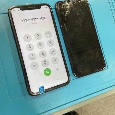 iPhoneXRの画面液晶割れで修理しました！