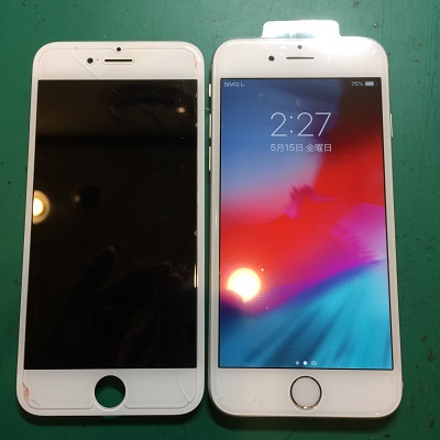 iPhone8液晶パネル交換後