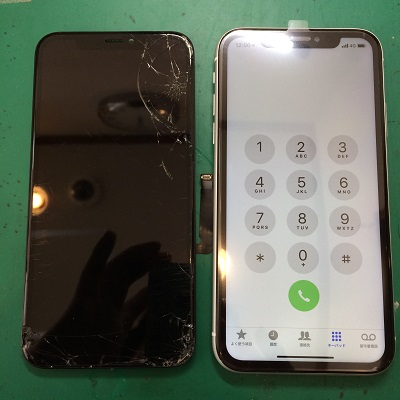 iPhoneXR液晶交換後