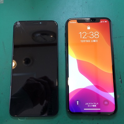 iPhoneX液晶パネル交換後