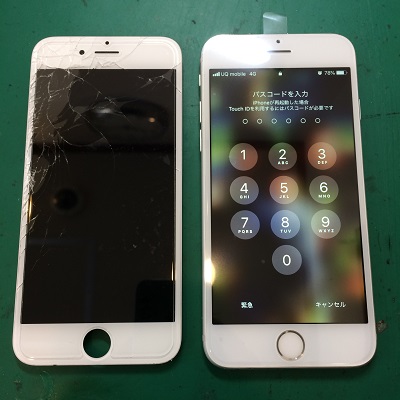 iPhone6液晶パネル交換後