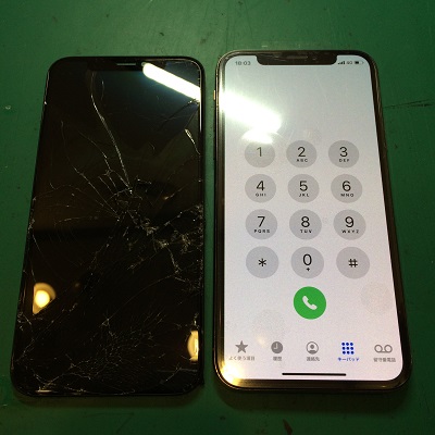 iPhoneXS液晶パネル交換後