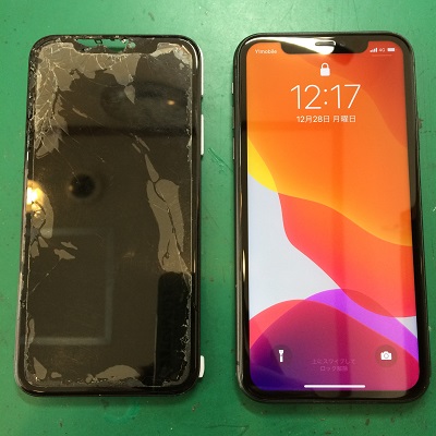 iPhoneXR画面修理後