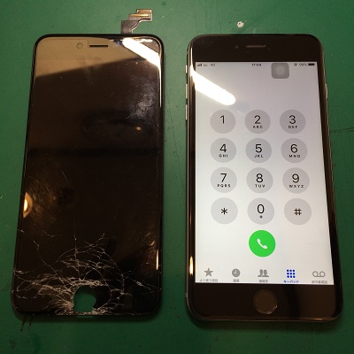 iPhone6Plus液晶パネル交換後