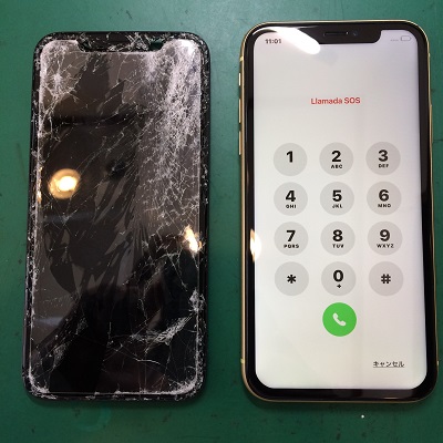 iPhone11画面修理後