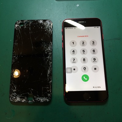 iPhoneSE(第二世代)液晶パネル交換後
