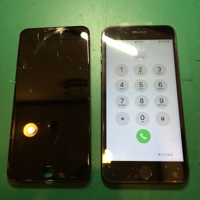 iPhone8液晶パネル交換後