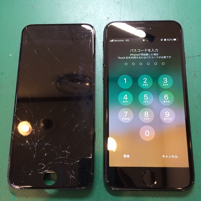 iPhone7画面修理後