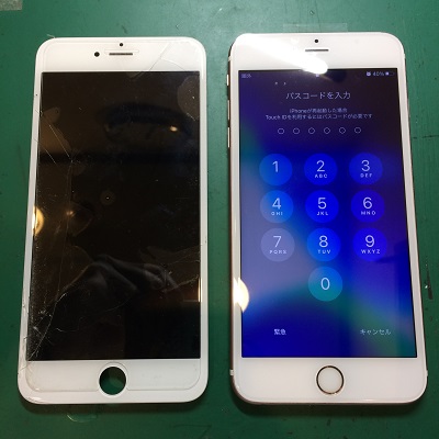 iPhone6s Plus画面交換後