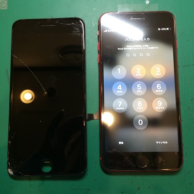 iPhone8Plus液晶パネル交換後