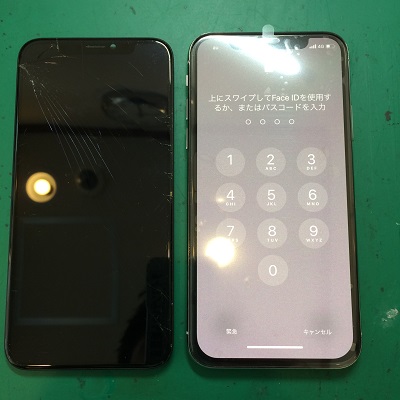 iPhoneX液晶パネル交換後
