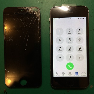 iPhone5s液晶パネル交換後
