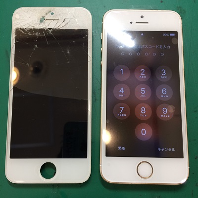 iPhoneSE液晶パネル交換後