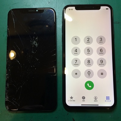 iPhoneX画面修理後