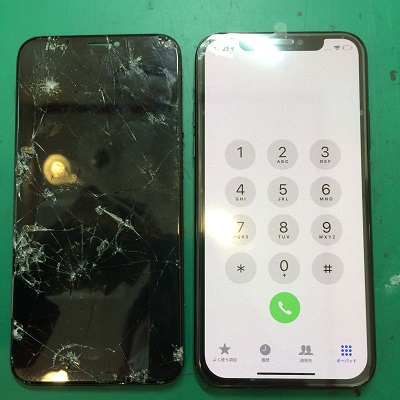 iPhoneXS液晶パネル交換後