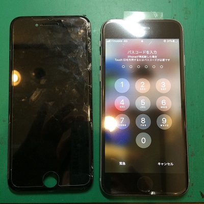 iPhone6sの液晶パネル交換後