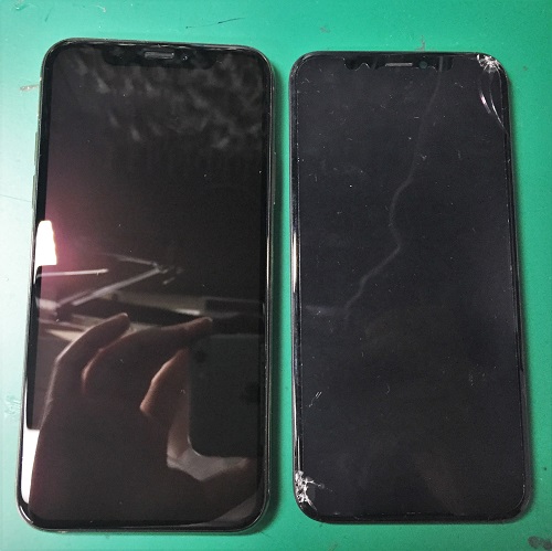 iPhone X ガラス割れ