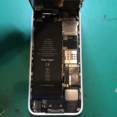 iPhone5cバッテリー交換後