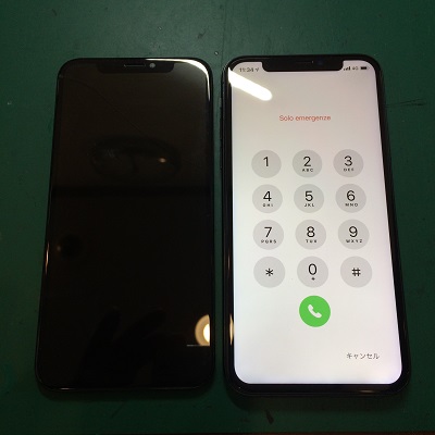 iPhoneX画面修理後